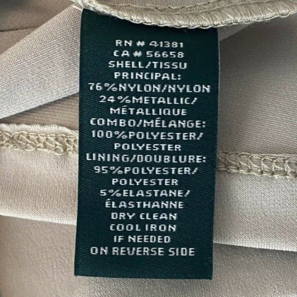 NWT Lauren Ralph Lauren 10P Gold Metallic Lace Sheath Cocktail Dress $170 - Picture 6 of 14